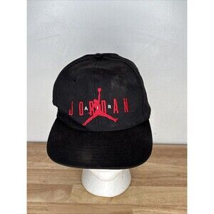 Vintage Nike Air Jordan 90s Snapback Cap Jump Man 23 Hat Black Youth Rare